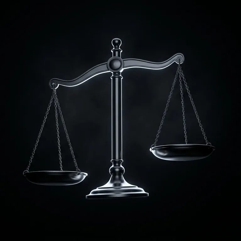 Balança da justiça em cromo escuro